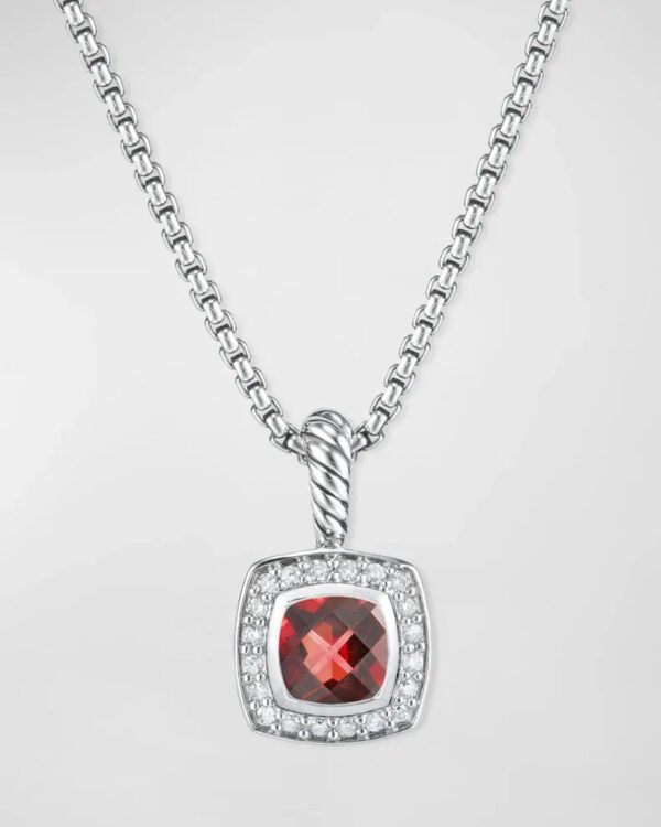 8BB0B587-8B71-4548-5FB7-74A975118131.jpg Petite Albion® Pendant Necklace Sterling Silver with Amethyst and Diamonds