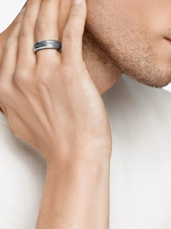 David Yurman sterling silver Cable Inset band ring - 6