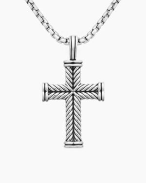 Chevron Cross Pendant Sterling Silver