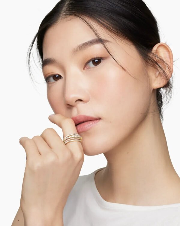 Pav&eacute; Crossover Ring 18K Yellow Gold with Diamonds - 6