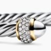 Cable Bracelet Sterling Silver with 18K Yellow Gold and Diamonds, 5mm