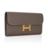 Constance Long To Go Wallet Etoupe Epsom with Gold Hardware