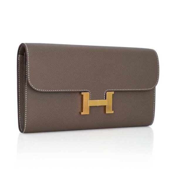 Constance Long To Go Wallet Etoupe Epsom with Gold Hardware