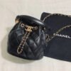 Chanel Classic Bucket Bag Gold Toned Hardware Black For Women 7.8in/20cm
