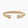 Classic Cablespira Bracelet 18K Yellow Gold with Pearls and Diamonds, 7mm