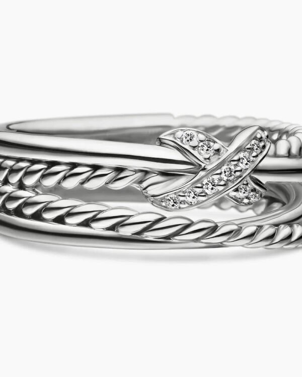 8FD26E4B-6BA6-2D42-0B25-520CB14BA33A.jpg X Crossover Band Ring Sterling Silver with Diamonds - 6