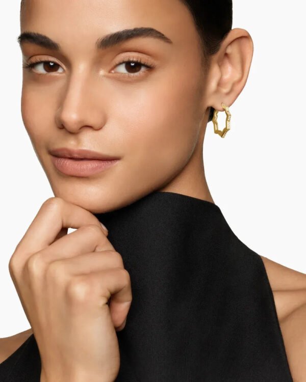 Zig Zag Stax??Hoop Earrings 18K Yellow Gold with Diamonds