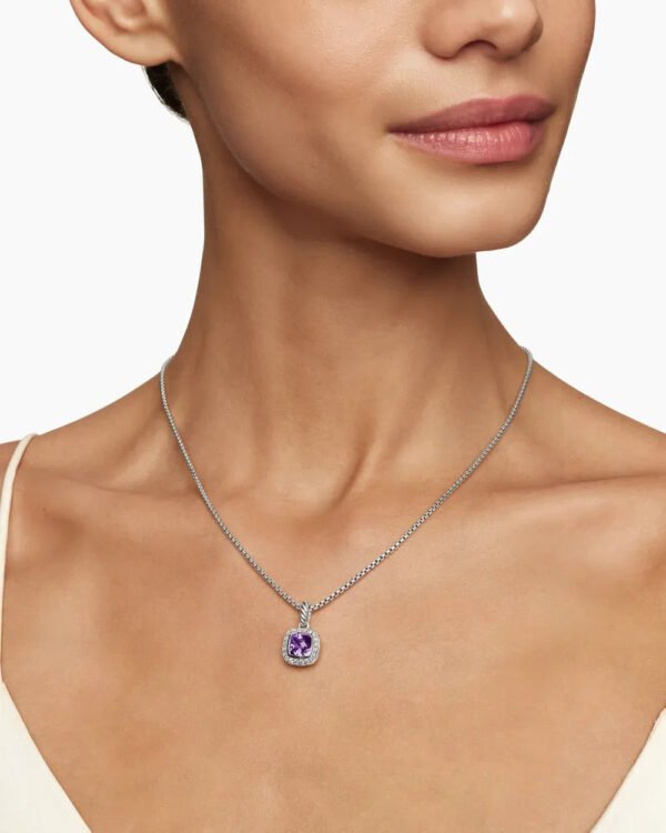 902ECAC6-1010-5618-65D7-79FFC4E619CE.jpg Petite Albion® Pendant Necklace Sterling Silver with Amethyst and Diamonds