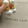 Double Pearl Pave 18K Gold Diamond Earrings