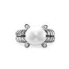 David Yurman  Cable Collectibles&reg; Pearl Ring with Diamonds - 6