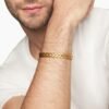Chevron Cuff Bracelet 18K Yellow Gold, 9mm