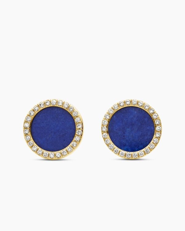 914C2304-AC54-70C8-3B76-FEDA166E3817.jpg Petite DY Elements® Stud Earrings 18K Yellow Gold with Lapis and Diamonds, 14mm