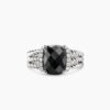 Petite Wheaton Sterling Silver with Black Onyx and Diamonds, 10mm
