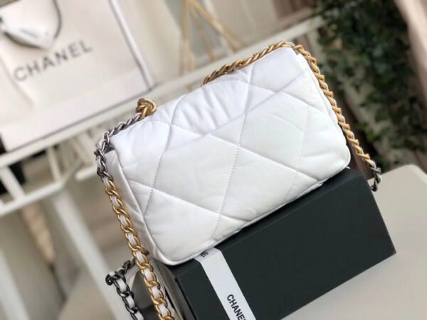 Chanel 19 HandBag White For Women 10.1in/26cm AS1160