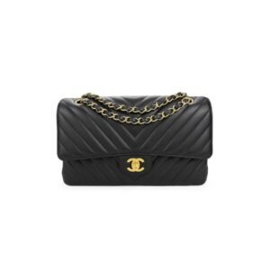 92D88BDE-B355-FCB0-18C3-A1EB3442FA6C.jpg Chanel Classic Chevron Tweed Medium Flap Glod