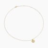 Initial Charm Necklace 18K Yellow Gold with Diamond W