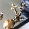 Chanel Mini Flap Bag With CC Ball On Strap Navy Blue For Women, Women&rsquo;s Handbags, Shoulder And Crossbody Bags 6.7in/17cm AS1786