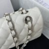 950AD607-8626-5B3A-C5E7-3C7D0ADE1946.jpg CHANEL SMALL CLASSIC FLAP HANDBAG SILVER METAL