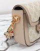 Gucci Horsebit 1955 Canvas Mini Shoulder Bag White Beige