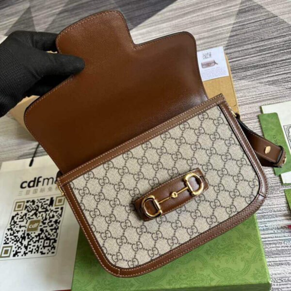 Gucci Horsebit 1955 Canvas Small Shoulder Bag