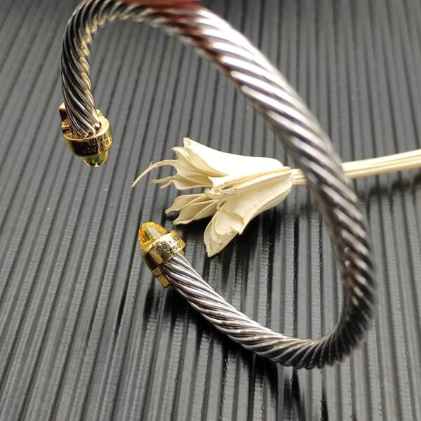 5mm Cable Bracelet with Citrine & Diamond Accents