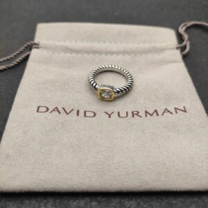 DY Mercer&reg;Stone Ring Sterling Silver with White crystal, 0.6cm - US 6