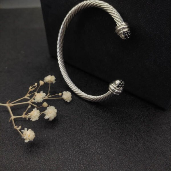 964CA767-0216-E159-56F9-F9BDC2154819.jpg Classic Cable Bracelet Silver and Half Diamonds 5 MM