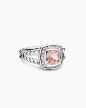 Petite Albion&reg; Ring Sterling Silver with Morganite and Diamonds - 6