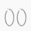 Cable Hoop Earrings Sterling Silver, 1.5in