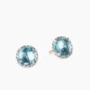 Petite Chatelaine&reg; Stud Earrings Sterling Silver with Blue Topaz, 8mm