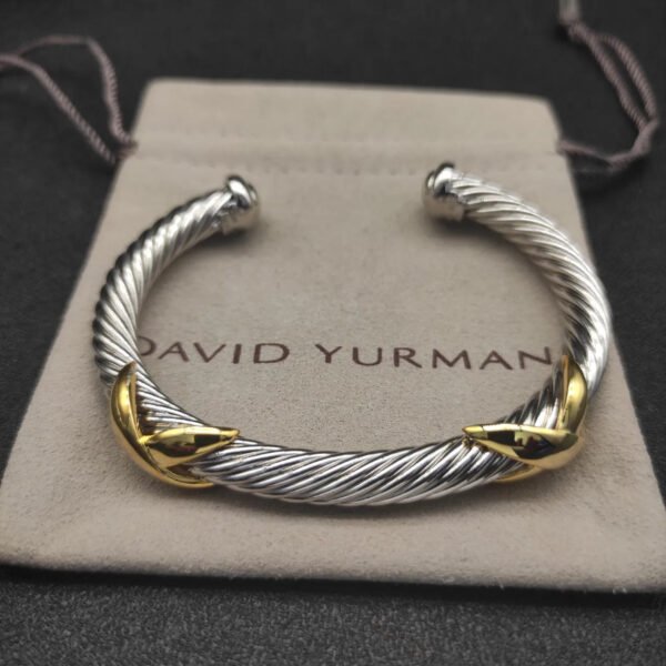 97E92127-B9C8-594E-829F-60B21B737004.jpg X Classic Cable Station Bracelet Sterling Silver with 14K Yellow Gold, 7mm