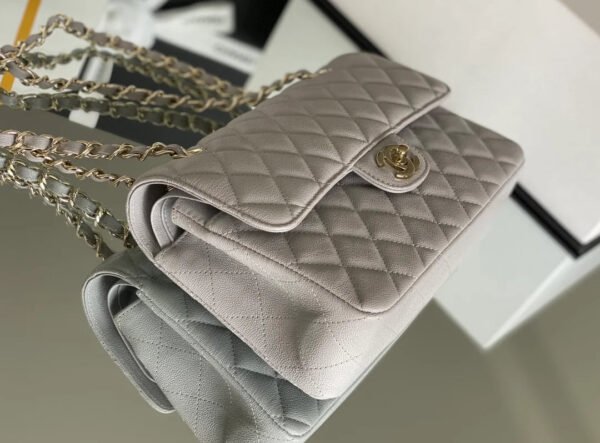 985240CB-FD71-F01F-365F-3A7683247395.jpg Chanel Classic Handbag 26cm Grey For Women A01112