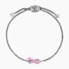 Cable Collectibles&reg; Ribbon Chain Bracelet Sterling Silver with Pink Enamel