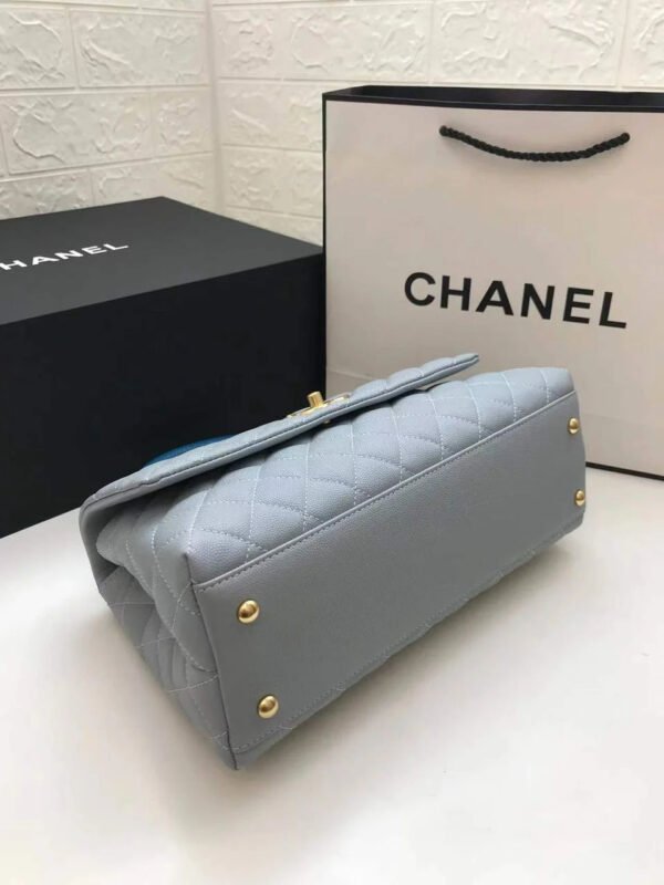 Chanel Large Flap Bag With Top Handle Light Grey For Women, Womens Handbags, Shoulder And Crossbody Bags 11in/28cm A92991