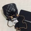 Chanel Classic Bucket Bag Gold Toned Hardware Black For Women 7.8in/20cm