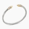 Helena Bracelet Sterling Silver with 18K Yellow Gold Domes and Diamonds, 4mm