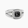 9A8DE7A4-6896-9A4B-4BF3-599DE80452D9.jpg Petite Albion Ring Sterling Silver with Black Onyx and Diamonds, 7mm