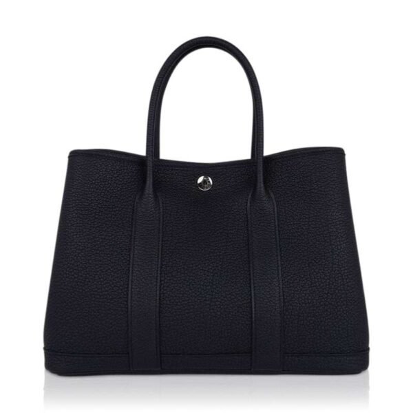 Garden Party 30 Bag Black Vache Country Leather with Palladium Hardware