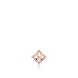 Color Blossom Star Ear Stud, Pink Gold And White Mother-Of-Pearl - Per Unit