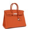 Birkin 25 Orange Togo Palladium Hardware