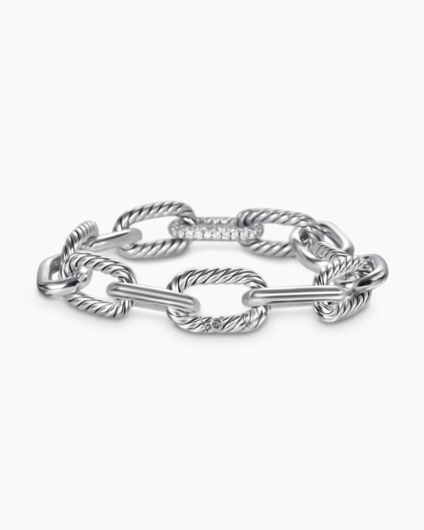 DY Madison&reg; Chain Bracelet Sterling Silver with Diamonds