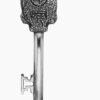 Memento Mori Skull Key Amulet Sterling Silver with Black Diamonds,