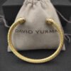 Classic Cable Bracelet Yellow Gold and  Half Diamonds 5 MM