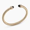 Classic Cablespira Bracelet 18K Yellow Gold with Black Onyx and Diamonds, 5mm