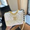 CLASSIC FLAP Small Medium Bag Silver Gold Reverse Hardw - White