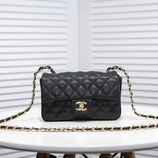 Chanel Mini Flap Bag Black For Women 7.8in/20cm A69900