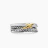 9E8B5597-8F96-AEF6-F963-645578F95D93.jpg X Crossover Band Ring Sterling Silver with 18K Yellow Gold - 6