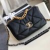 Chanel 19 HandBag Black For Women 10.1in/26cm AS1160
