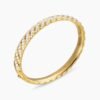 Sculpted Cable Bangle Bracelet 18K Yellow Gold with Diamonds,  6.2mm