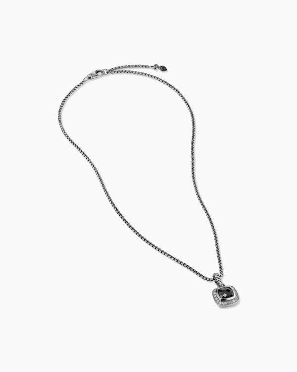 A1872B7C-1F95-F04B-22B7-C7BB02B46335.jpg Petite Albion Pendant Necklace Sterling Silver with Black Onyx and Diamonds, 7mm